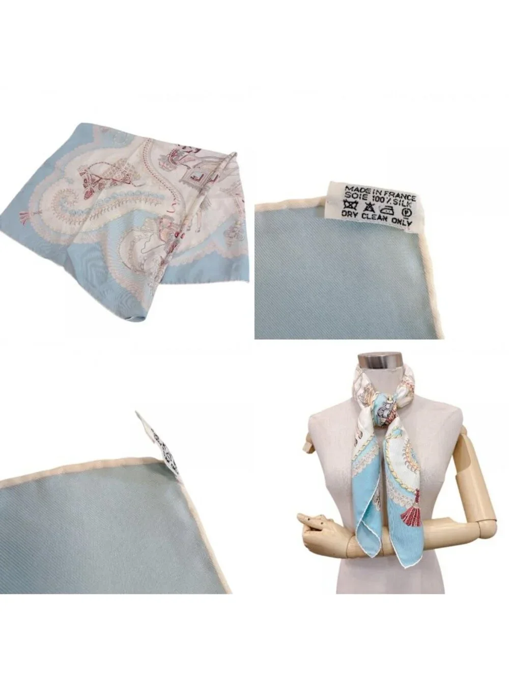 Hermes Paperoles Carriage Pattern Carre 90 Scarf
